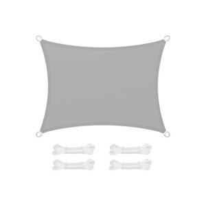 SONGMICS aurinkopurje 3 x 4 m suorakulmainen vaaleanharmaa