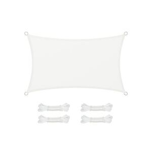 SONGMICS aurinkopurje 3 x 4 m, repäisylujuista polyesteristä, suorakulmainen, valkoinen