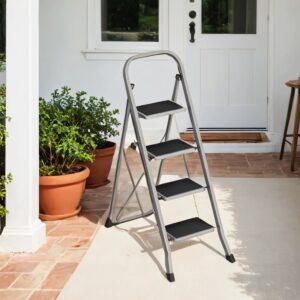 SONGMICS Step Ladder, 4-Step Ladder, Folding Step
