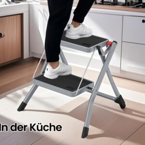 SONGMICS Step Ladder, 2-Step Ladder, Folding Step