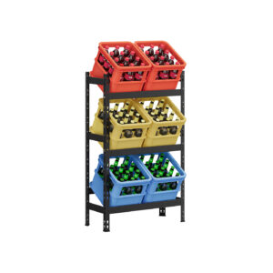 SONGMICS drikkevarehylde i st?l med 3 niveauer, sort