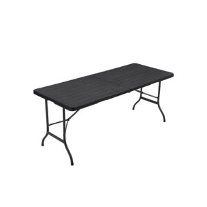 SONGMICS Large Garden Table Wood Look Black