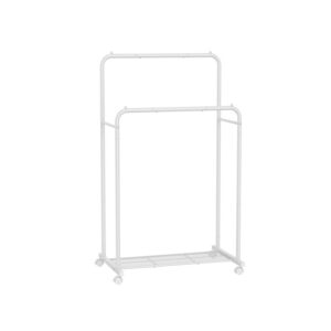 SONGMICS garderobestativ p? ruller af metal, hvid