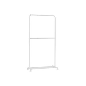SONGMICS clothes rack on casters, 2 rods, white