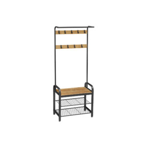 VASAGLE vaatekaappi hunajanruskea-musta