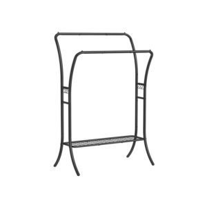 SONGMICS Garderobe i metal med 6 kroge, bl?k sort