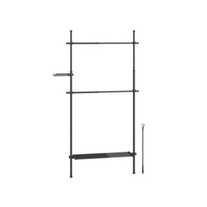 SONGMICS ceiling-high coat rack with shelf, matte black