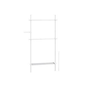 SONGMICS ceiling-high clothes rack with shelf, matte white
