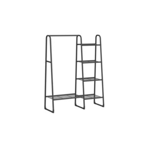 SONGMICS coat rack with 5 shelves and steel frame, ink black