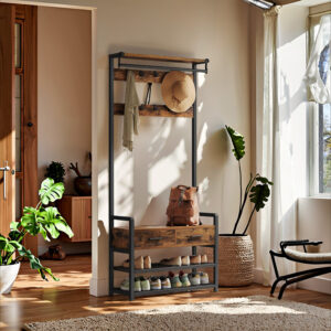 VASAGLE vaatekaappi kenkäpenkillä ja 10 koukulla