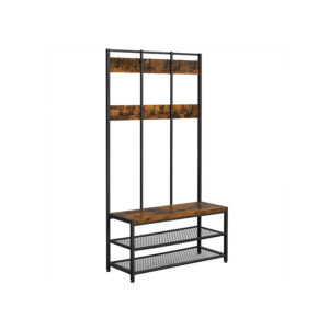 VASAGLE Teollisuustyylinen vaatekaappi ja kenkäpenkki