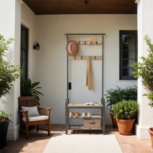 VASAGLE vaatekaappi, naulakko, kenkäpenkki