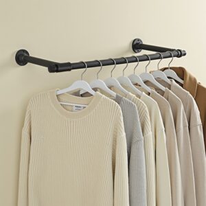 SONGMICS klädstång för väggmontering, 2-pack 30 x 84 x 7 cm svart