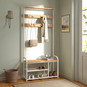 VASAGLE vaateripustin, vaatekaappi, vaateripustin 9 koukulla