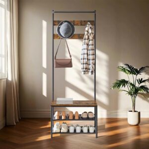 VASAGLE vaatekaappi, vaatekaappi kenkäpenkillä, vaateteline