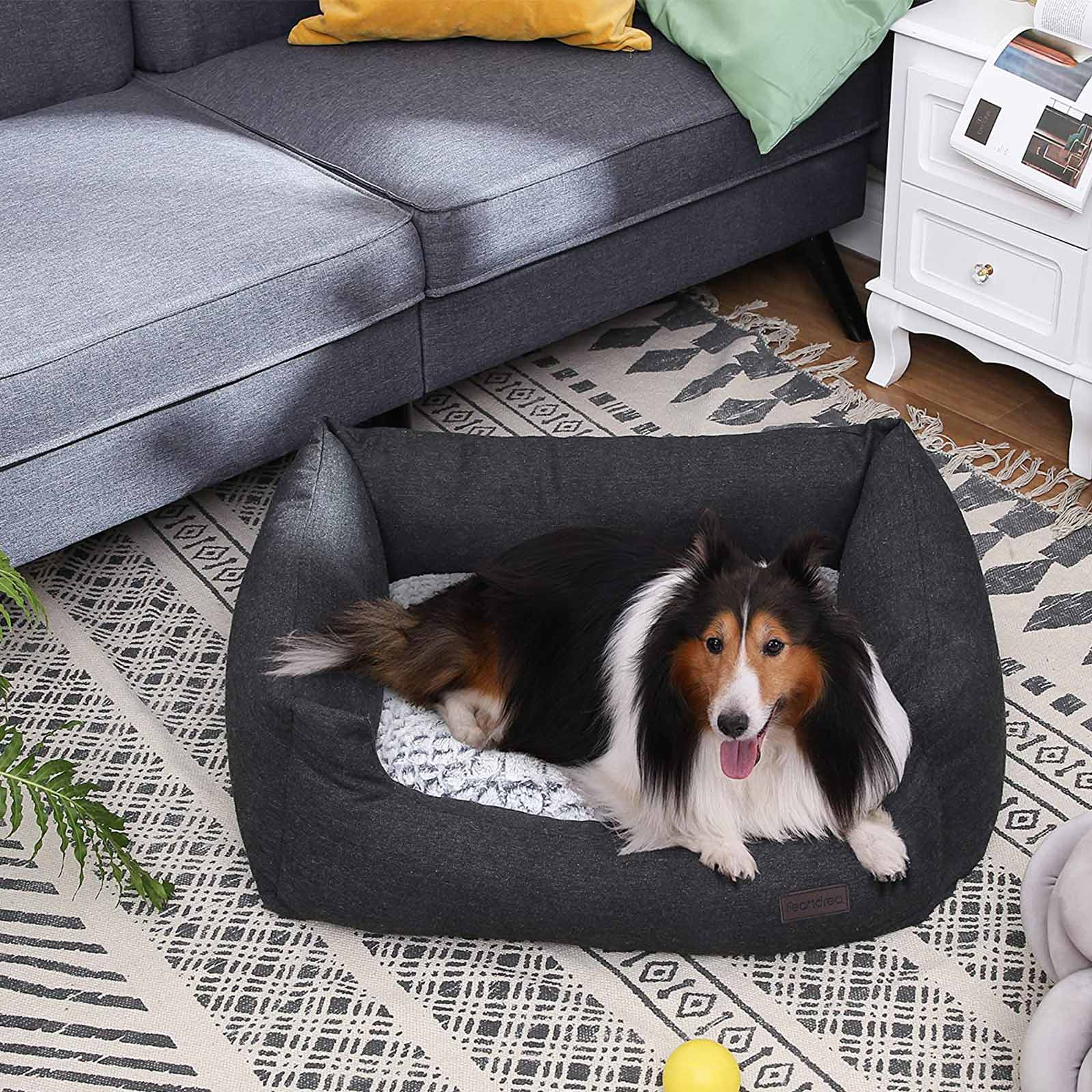 Feandrea dog basket with reversible cushion 80 x 60 x 26 cm - Image 3