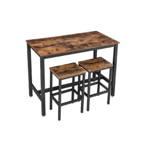 VASAGLE Industrial Look Bar Table with 2 Bar Stools