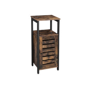 VASAGLE Teollisuustyylinen yöpöytä Lamelliluukku