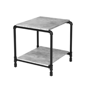 VASAGLE Side Table Concrete Look Industrial Style