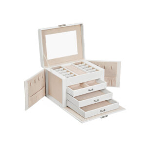 SONGMICS korulaatikko, 4 tasoa, valkoinen