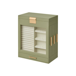 SONGMICS korurasia 5 tasoa, suuri peili, laakerinvihreä-metallinen kulta