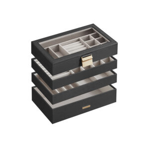 SONGMICS korurasia 4 tasoa lasikannella lahjaidea musta