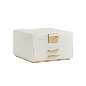 SONGMICS Korurasia 3 tasoa peilillä, kermanvalkoinen-kulta