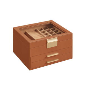 SONGMICS korurasia, 3 tasoa, moderni karamellinruskea-kultainen