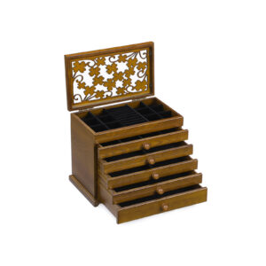 SONGMICS "Cloverleaf" Jewelry Box, Dark Brown