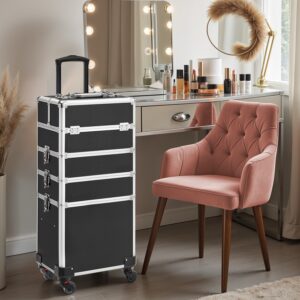 SONGMICS Cosmetics Case, Trolley, 4-in-1 Makeup Case