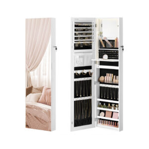 SONGMICS korukotelo 140 cm korkea, sisäspeili, pilvinen valkoinen