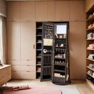 SONGMICS korukotelo, peilikaappi, kehyksettömällä kokovartalopeilillä