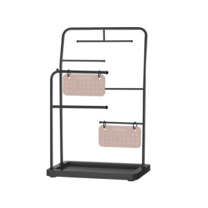 SONGMICS koruteline, 6 metallista ripustustankoa, musta