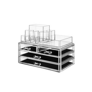 SONGMICS Cosmetics Organizer with 4 Drawers and 11 Compartments