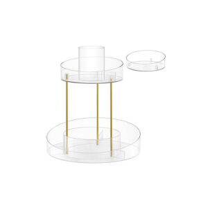 SONGMICS käännettävä meikkijärjestelijä, jossa ylimääräinen tarjotin, läpinäkyvä