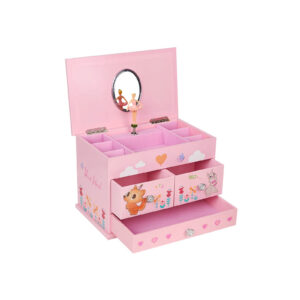 SONGMICS "Bunny & Fox" Pink Music Box