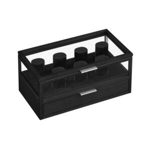 SONGMICS kellolaatikko akryylikannella ja 7 kellotyynyllä