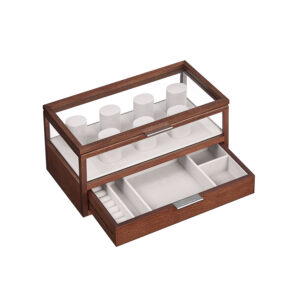 SONGMICS kellolaatikko 2 tasoa, 7 kellotyynyä, lahjaidea, kahvinruskea