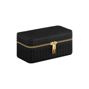 SONGMICSHOME klockbox Överdrag i bläck svart Innerfoder i skiffergrått