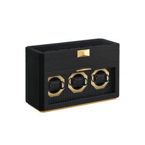 SONGMICSHOME klockbox för 9 klockor med glasfönster, bläck svart