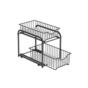 SONGMICS keittiönkaapin järjestelijä, pinottava, klassinen musta