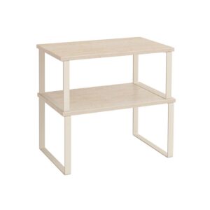 SONGMICS krydderihylde, 2 stk. stabelbart, 29,7 cm bredt, travertinbeige-cremehvid