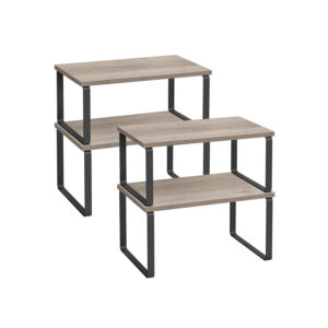 SONGMICS krydderihylde, 4-delt s?t med metalramme 19,5 x 29,7 x 15,8 cm