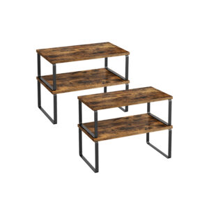 SONGMICS k?kkenorganizer metal stabelbar bl?ksort-vintagebrun