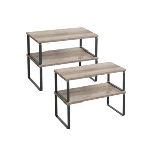 SONGMICS krydderihylde, 2-delt s?t af metal og tr?materiale