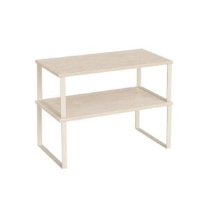 SONGMICS krydderihylde, 2 stk. stabelbart, 39,7 cm bredt, travertinbeige-cremehvid