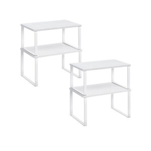 SONGMICS keittiön järjestelijät, 2 kpl, pinottava, pilvinen valkoinen-lumivalkoinen