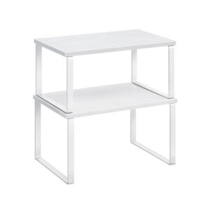 SONGMICS keittiön järjestelijät, 2 kpl, pinottava, pilvinen valkoinen-lumivalkoinen