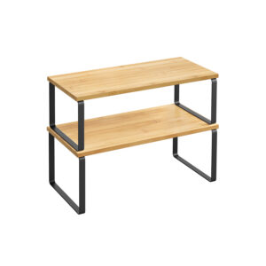 SONGMICS k?kkenorganizer 2-delt s?t metal bl?ksort-naturbeige