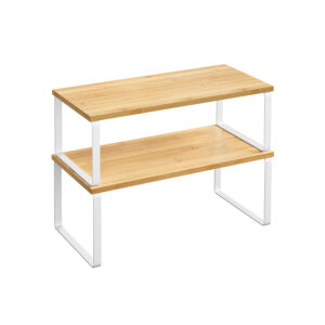 SONGMICS keittiöhylly 4 kpl:n sarja, laajennettava, pilvinen valkoinen-luonnonbeige